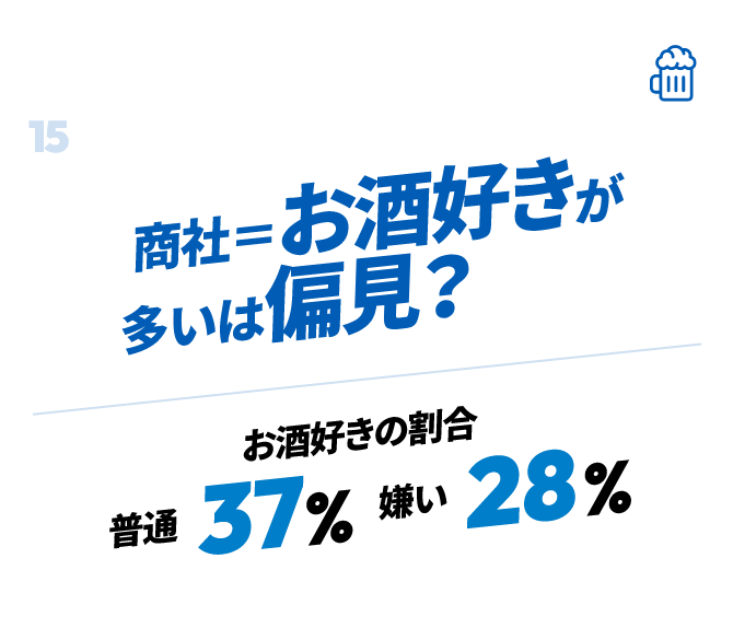 商社＝お酒好きが多いは偏見？